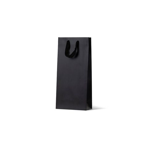Double Deluxe Black Wine Bottle Loop Handle Paper Carry Bags 390mm(L) x 180mm(W) x 90mm(G) - Box of 100