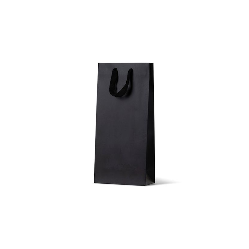 Double Deluxe Black Wine Bottle Loop Handle Paper Carry Bags 390mm(L) x 180mm(W) x 90mm(G) - Box of 100