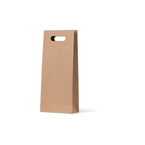 Kraft Double Die Cut Wine Bottle Loop Handle Paper Carry Bags 420mm(L) x 180mm(W) x 90mm(G) - Box = 100