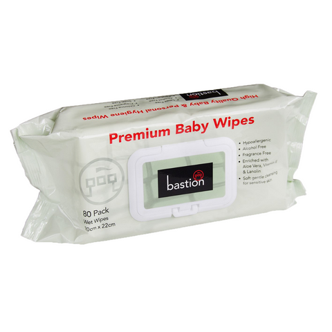 Premium Baby Wipes 20cm x 22cm 1,600 Wipes (20 x 80 Packs) - Carton