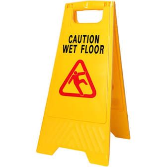 A Frame Caution Sign Yellow: Wet Floor - Each
