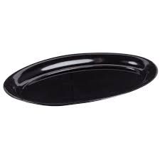 Large Black Plastic Oval Platter 16" / 400mm Diameter - Each CLEARANCE!
