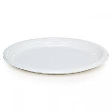 Medium White Plastic Oval Platter 14" / 370mm Diameter - Each - CLEARANCE!