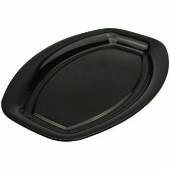 Medium Black Plastic Oval Platter 14" / 370mm Diameter - Each