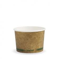 BioPak Biodegradable Paper Eco Bowls with PLA Lining 750ml - BOX=400