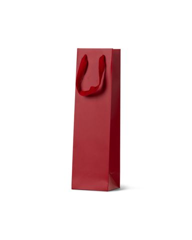 Single Deluxe Red Wine Bottle Loop Handle Paper Carry Bags 360mm(L) x 110mm(W) x 90mm(G) - Box of 100