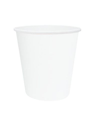 OneTray 8oz / 240ml Single Wall SLIM Coffee Cups Plain White 80mm Diameter - Box of 1,000
