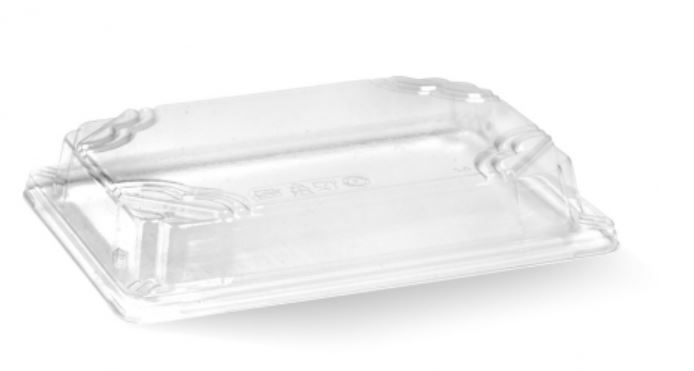 Medium BioCane Sushi Tray PLA Lids (For Medium BioCane Sushi Tray) 190mmL x 135mmW x 32mmH  - Box of 600