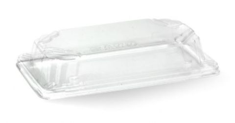 Small BioCane Sushi Tray PLA Lids (For Small BioCane Sushi Tray) 169mmL x 93mmW x 32mmH  - Box of 600