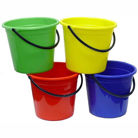 All Purpose 9.6L Blue Round Bucket with Handle and Pour Spout - Each