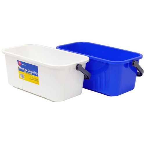 Window Cleaning Bucket 11L Blue Chemical Resistant Ergo Plastic 19cm x 42cm x 23cm - Each