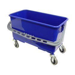 Heavy Duty 22L Blue Window Wheel Bucket with Heavy Duty Castors and Handle - Each