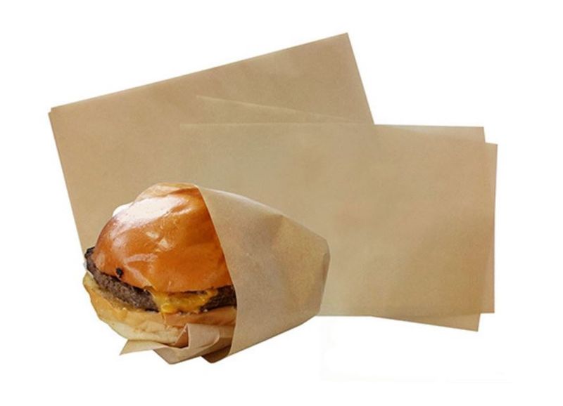 Premium Brown Lunchwrap Greaseproof Paper 6 Cut (Long) 200mm(W)  x 165mm(L) - Packet of 3,200