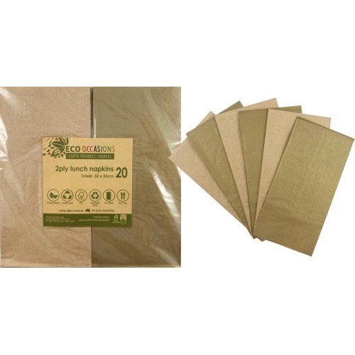 Alpen Paper Kraft Lunch Napkin Metalic Gold - Retail Pack of 20