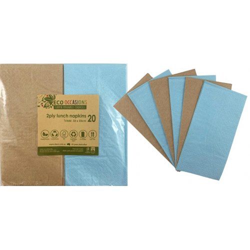 Alpen Paper Kraft Lunch Napkin Blue - Retail Pack of 20