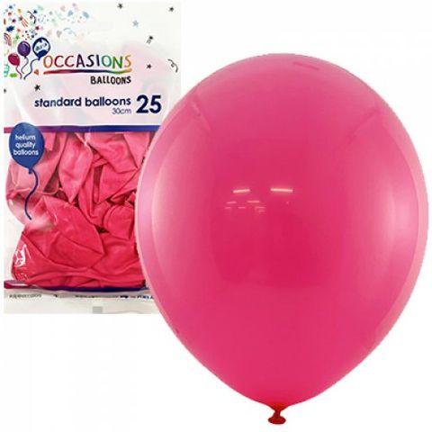 Standard 30cm Balloons in Fuchsia - Retail Pack of 25