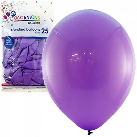 Standard 30cm Balloons in Purple - Retail Pack of 25