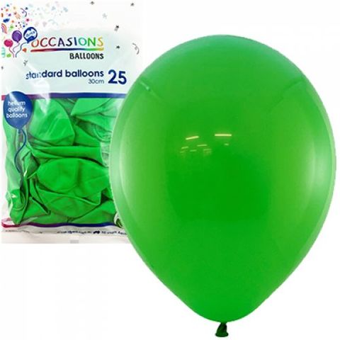 Standard 30cm Balloons in Light Gren - Retail Pack of 25