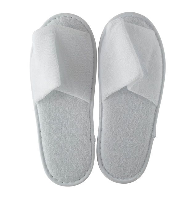 Deluxe Terry Cotton Open Toe Slippers - Box of 100 Pairs