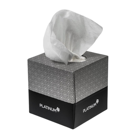 Caprice Platinum Premium Facial Tissues 2 Ply Packs of 90 in SQUARE Box - Box of 24