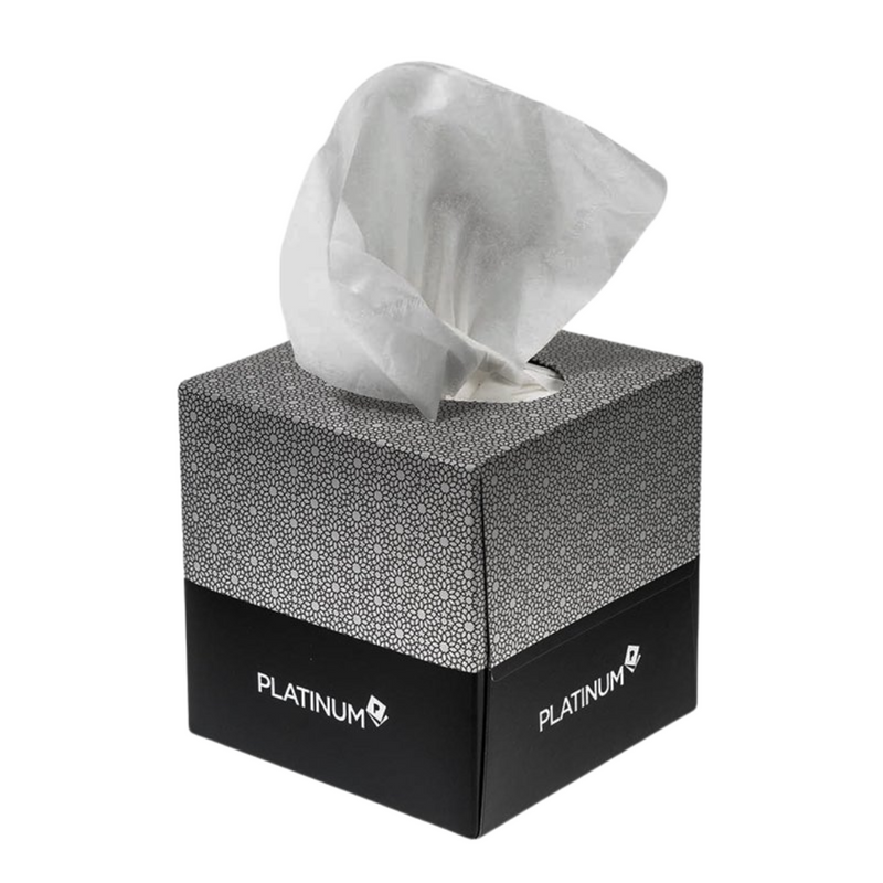 Caprice Platinum Premium Facial Tissues 2 Ply Packs of 90 in SQUARE Box - Box of 24