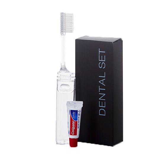 Body Zone Dental Kit incl. travel toothbrush, blue & white bristles & Colgate toothpaste - Carton of 250