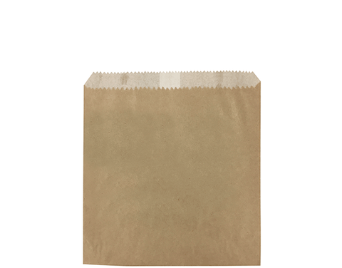 1 Square Brown Greaseproof Lined Paper Bags 200mm(L) x 175mm(W) - Pack of 500