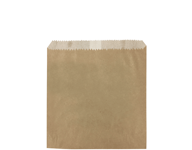 1 Square Brown Greaseproof Lined Paper Bags 200mm(L) x 175mm(W) - Pack of 500