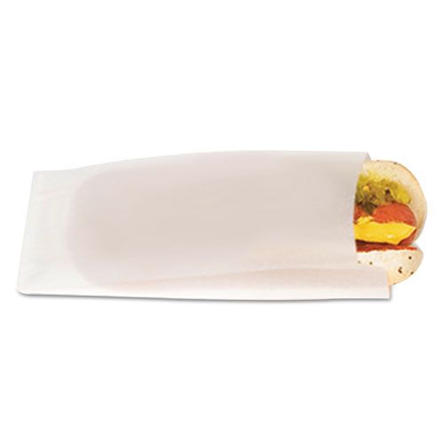 Plain White Hot Dog Paper Bag White 240mm(L) x 100mm(W) + 40mm(G) - Pack of 1,000