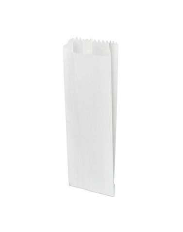 Plain White Satchel Souvlaki Greaseproof Lined Paper Bags 285mm(L) x 100mm(W) + 40mm(G) - Pack of 500