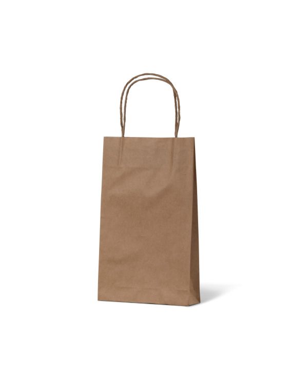 Baby Brown Loop Handle Paper Carry Bags 265mm(L) x 160mm(W) + 70mm(G) - EACH =1 / BOX=500