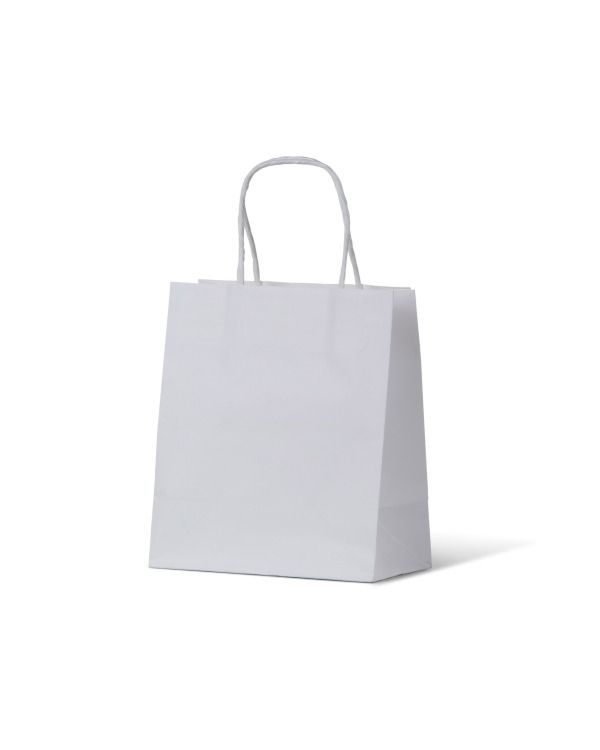 Toddler White Loop Handle Paper Carry Bags 200mm(H) x 170mm(W) + 100mm(G) - EACH=1 / BOX=500