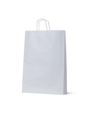 Medium White Loop Handle Paper Carry Bags 480mm(L) x 340mm(W) + 110mm(G) - EACH=1 / BOX=250