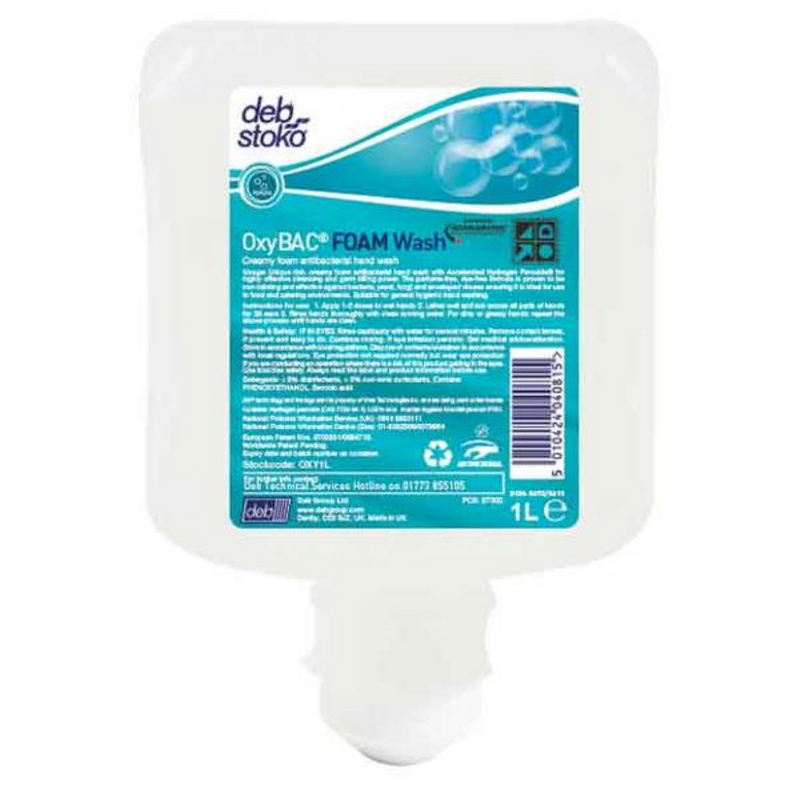 Deb Oxybac Foaming Anti Bacterial Wash - Carton of 6 x 1 Litre
