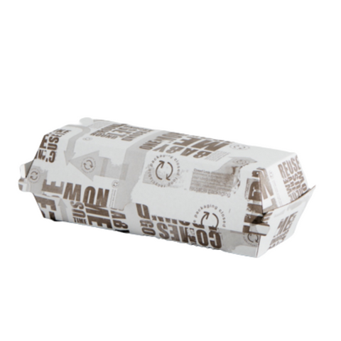 Original Enviro Series Printed Cardboard Hot Dog Boxes Brown Cardboard 208mm(L) x 70mm(W) x 75mm(H) - Box of 200