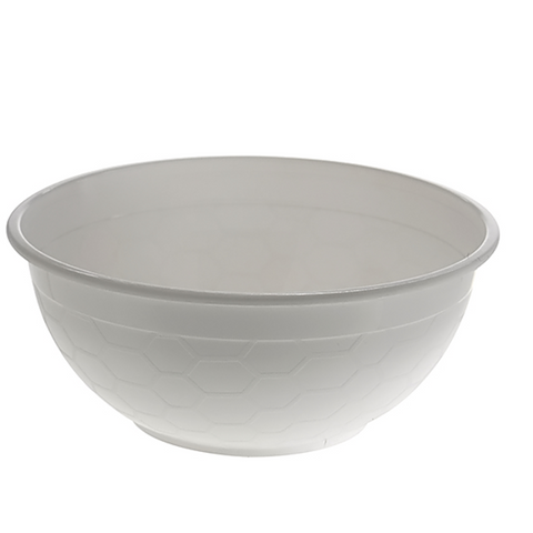 Round White Premium Plastic Noodle Bowl 900ml with 180mm Diameter - SLEEVE=50 / BOX=500