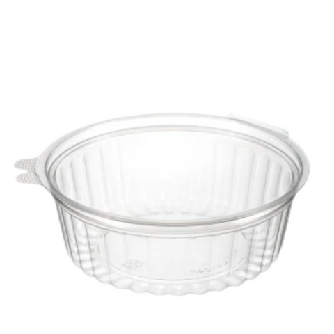 Plastic Show Bowl Clear with Flat Hinged Lids 24oz / 720ml - SLEEVE=50 / BOX=150