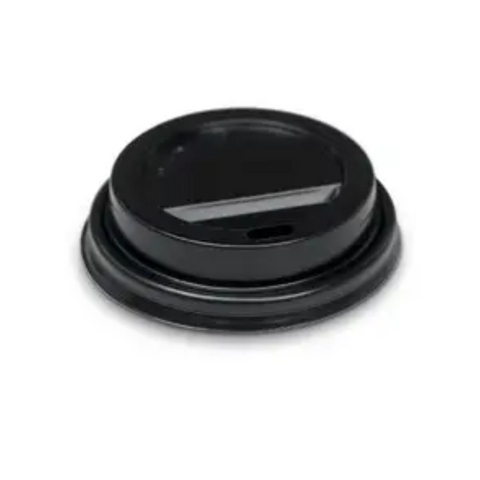 Black TRAVEL Lid For 4oz Short Black / Babychino Hot Cups - SLEEVE = 100 / BOX=1,000