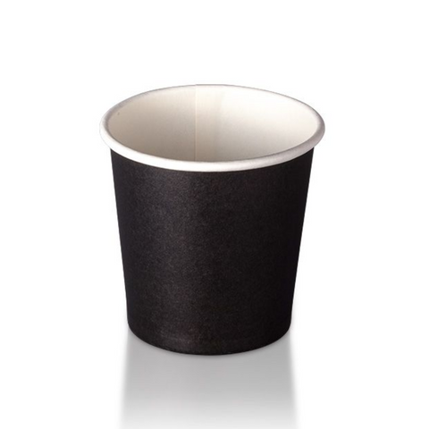 Truly Eco 4oz / 120ml Single Wall Black Home Compostable Coffee Cups 62mm Diameter - Box of 1,000