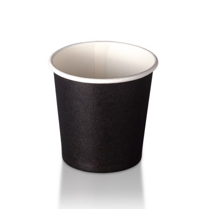 Truly Eco 4oz / 120ml Single Wall Black Home Compostable Coffee Cups 62mm Diameter - Box of 1,000
