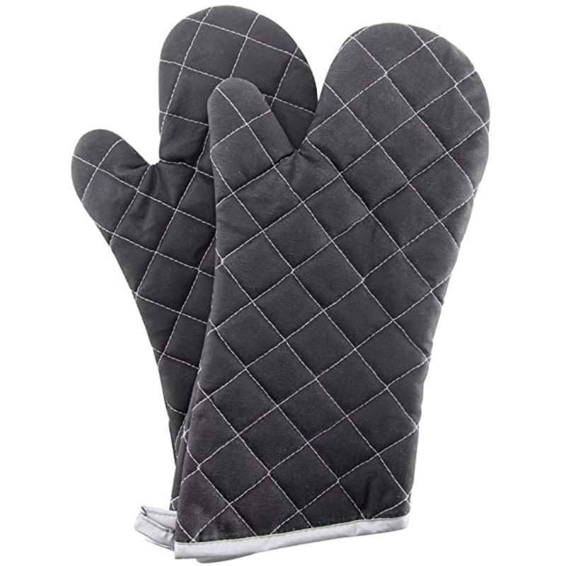 Premium Grade Fire Proof Oven Mitt Silver - Pair