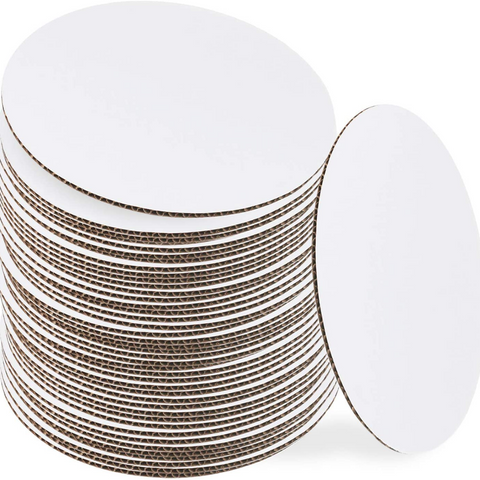 Corrugated White Cake / Pizza Circles Base E Flute 12"/300mm Diameter - Packet of 100