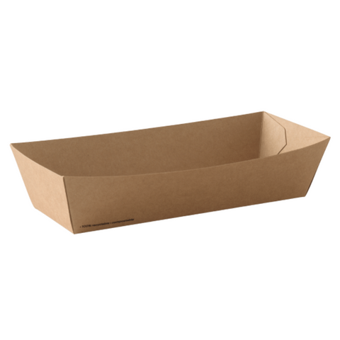 Brown Hot Dog Food Tray 190mm(L) x 70mm(W) x 50mm(H) -  Box of 250