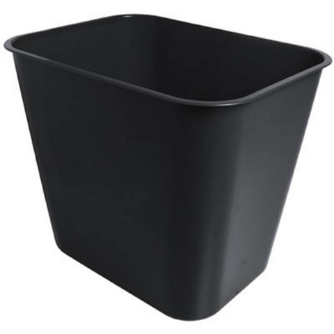 Small Black Garbage Bin 15L Under Desk (no lid) made from Recycled Plastics - Each