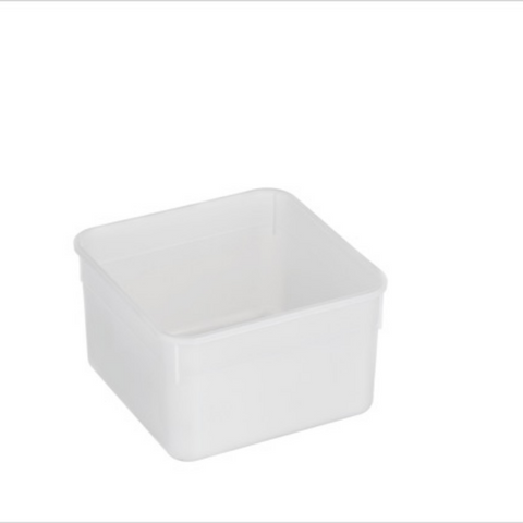 2.5L White Plastic Food Storage Containers and Lids 175mmL x 175mmW x 150mmH - Set of 100