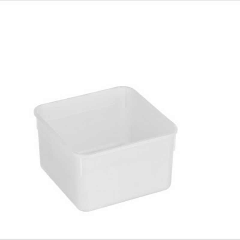 2.5L White Plastic Food Storage Containers and Lids 175mmL x 175mmW x 150mmH - EACH=1 / BOX=100