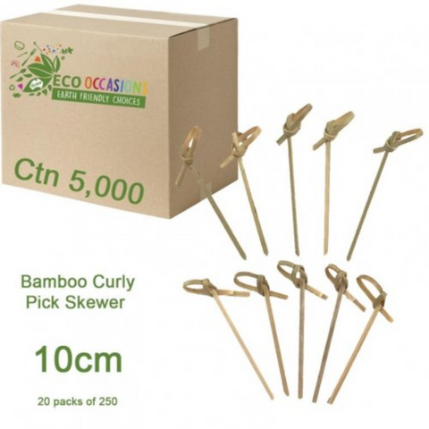 Bamboo 10cm Curly Pick - PACK=250 / BOX=5,000
