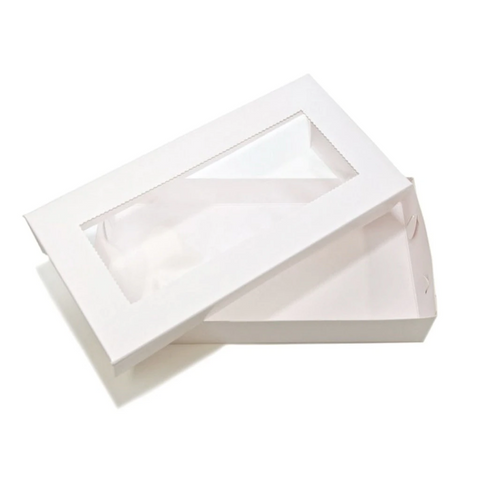 Loyal Bakeware Biscuit Box Rectangular 9"W x4.5"L x 1.5"H - Set Includes Box and Lid with Window - Box of 100