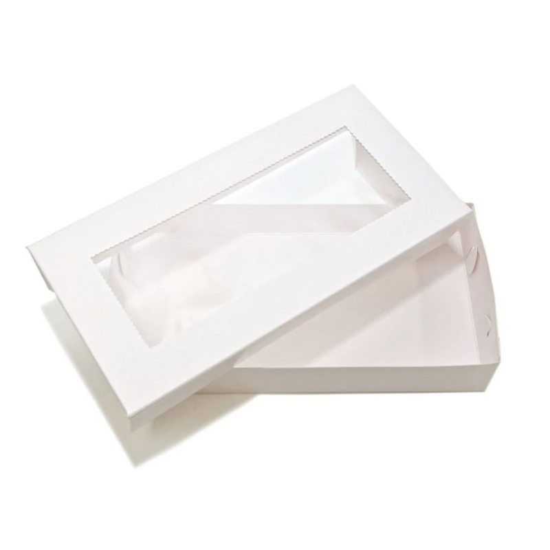 Loyal Bakeware Biscuit Box Rectangular 9"W x4.5"L x 1.5"H - Set Includes Box and Lid with Window - Box of 100