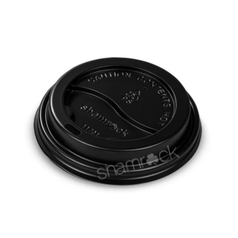 Black Shamrock Branded Hot Cup Sipper Lid for 8oz/12oz/16oz 90mm Rim Hot Cups - Box of 1,000